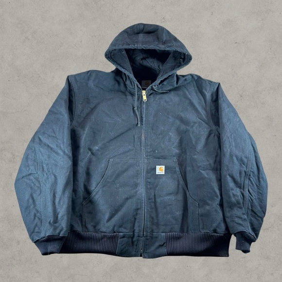 Carhartt Other - Vintage Carhartt Jacket Mens XL Navy Blue Hooded Active Workwear Outdoor Canvas